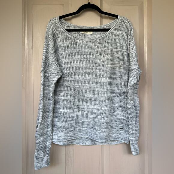 Hollister Gray Crew Neck Sweater with Ribbed Texture Size L - Picture 1 of 6